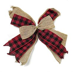 Décorations de noël en lin avec gros nœud papillon&nbsp;AJEW-M041-01B