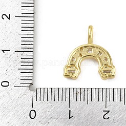 Pendentifs avec zircon cubiques à micro-pavés en laiton&nbsp;KK-L231-04G-01