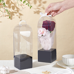 Boîtes d'emballage de fleurs simples en PVC transparent&nbsp;ABAG-WH0045-32C