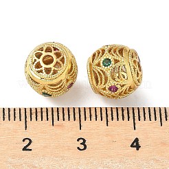 Micro pavè di perle di zirconi colorati in ottone&nbsp;KK-A254-12G