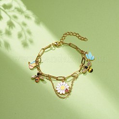 Pulsera con dije de flor&nbsp;BJEW-JB08702