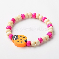 Legno bracciali elastici per i bambini&nbsp;BJEW-JB01265