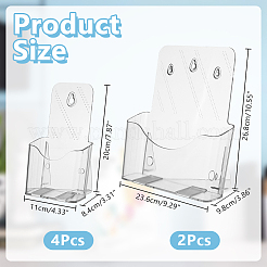 6 Stück 2 Stile transparentes Acryl-Prospektständer-Rack zur Wandmontage&nbsp;AJEW-PH0005-86