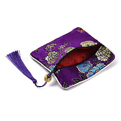 Chinesische brokat quaste reißverschluss schmuck tasche geschenkbeutel&nbsp;ABAG-F005-07