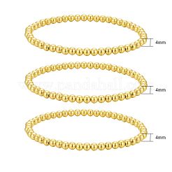 Pulseras elásticas redondas de latón con cuentas&nbsp;BJEW-JB05983