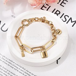 Bettelarmbänder aus 304 Edelstahl mit Büroklammern und Roloketten für Damen&nbsp;BJEW-C089-03G