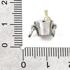 Ciondoli per connettori secchiello champagne in ottone smaltato&nbsp;KK-V007-40GP-02