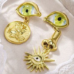 Ohrstecker aus Legierung und Kunstharz&nbsp;EJEW-M075-03G