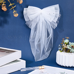 Velo da sposa in poliestere con fiocco&nbsp;AJEW-CY0001-83
