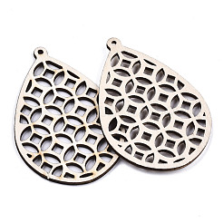 Grands pendentifs en bois naturel non teint&nbsp;WOOD-N007-018