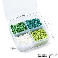 72g 4 Arten Glas Saatperlen&nbsp;SEED-YW0002-77C