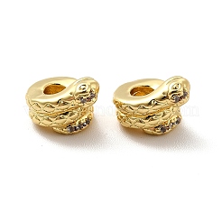 Rack-Plattierung Messing Micro Pave Kubisch Zirkonia European Beads&nbsp;KK-C010-24