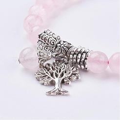 Braccialetti di stirata di quarzo rosa naturale&nbsp;BJEW-F262-A01