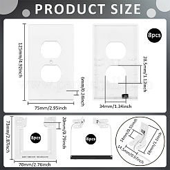 8 jeu de plaques de recouvrement de prise en plastique ABS&nbsp;DIY-WA0001-01
