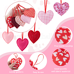 18 colgante de corazón de poliéster de 9 estilos para decorar.&nbsp;HJEW-DR0001-08
