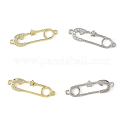 4 Stück 2 Farben Messing Micro Pavé klare Zirkonia Verbinder Charms&nbsp;KK-FS0001-74