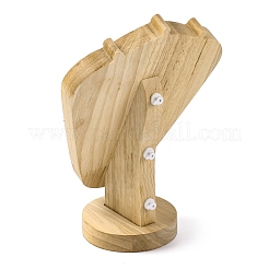 Espositori per collane di gioielli in microfibra e legno a forma di busto&nbsp;NDIS-H042-03B