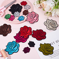 36 Stück 18 Stile Rosenform Stoff zum Aufbügeln bestickter Patches&nbsp;DIY-CY0001-21
