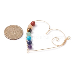 Colgantes grandes envueltos en alambre de cobre con piedras preciosas de 7 chakra&nbsp;PALLOY-JF02429