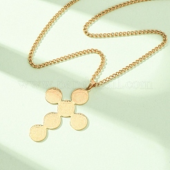 Collana con ciondolo a croce di San Benedetto in acciaio inossidabile 304&nbsp;NJEW-Z119-02G