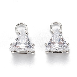 Ciondoli in ottone con zirconi chiari&nbsp;ZIRC-G170-15P