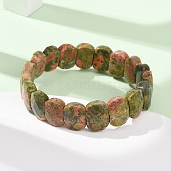 Bracelets extensibles unisexes en perles d'unakite naturelle&nbsp;G-K303-01D