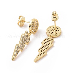 Aretes colgantes con forma de rayo y circonita cúbica transparente&nbsp;EJEW-C008-16G