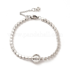 Bracciali a maglie in strass in lega di placcatura a cremagliera per donna&nbsp;BJEW-F440-01P