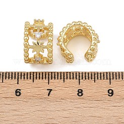 Anelli di polsino in zircone chiaro con micro pavè di ottone&nbsp;EJEW-C159-01G