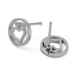 Boucles d'oreilles à tige en acier inoxydable 304 anti-ternissement&nbsp;EJEW-M242-02G-P