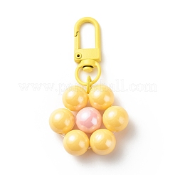 Decorazioni pendenti con fiori di perline rotonde in acrilico&nbsp;HJEW-JM00731