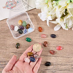25 Stück 25 Stile natürliche & synthetische gemischte Edelstein-Cabochons mit flacher Rückseite&nbsp;G-PA0002-64