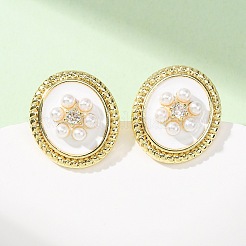 Boucles d'oreilles en laiton zircon cubique micro pavé clair&nbsp;KK-CBADE12-06G