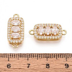 Ciondoli connettore in ottone con pavé di zirconi cubici trasparenti&nbsp;KK-N284-05G