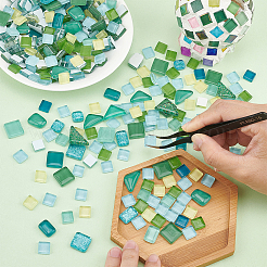 Cabochons de mosaïque de verre série verte&nbsp;GLAA-WH0032-10A