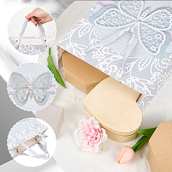 1 Stück Geschenktüten aus Papier mit Schmetterlingsdruck und Henkeln aus Band&nbsp;ABAG-SP0001-10A