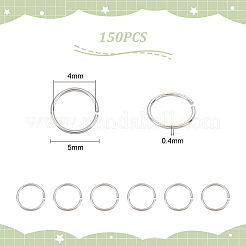 150 Stück 925 offene Biegeringe aus Sterlingsilber&nbsp;STER-UN0001-01