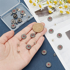 15 bouton à 1 trous en alliage et perles en plastique&nbsp;BUTT-HY0001-11C