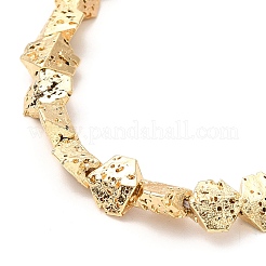 Fili di perle di roccia lavica naturale elettrodeposta&nbsp;G-G984-13KCG
