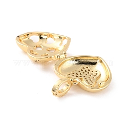Colgantes de medallón difusor de circonita cúbica micro pavé de latón&nbsp;ZIRC-Z018-03G