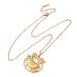 Colliers à pendentif en acier inoxydable 304 avec chaîne câble pour hommes et femmes&nbsp;NJEW-K308-03E-G