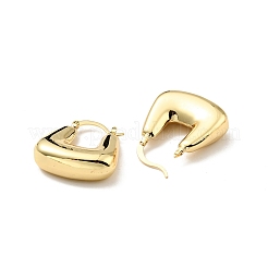 Orecchini a cerchio trapezoidali grossi in ottone placcato cremagliera per le donne&nbsp;LS-EJEW-G288-36G