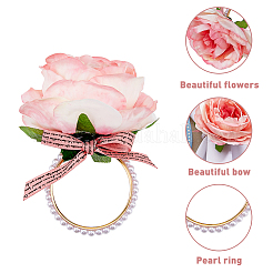 Künstliche rosenblume serviettenringe&nbsp;AJEW-WH0314-75