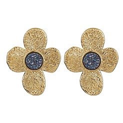 Ohrstecker imitierter Druzy-Edelstein-Harz-Blumen-Ohrstecker&nbsp;EJEW-JE05317