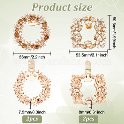 4 pieza de 2 estilos de clips para hebillas de zapatos de aleación y vidrio&nbsp;AJEW-FG0003-07