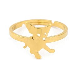 Bague réglable en acier inoxydable 201 pour femme&nbsp;RJEW-D082-03D