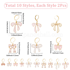 20 Stück 10 Stile Bowknot Legierung Emaille Anhänger Verriegelungsstichmarker&nbsp;HJEW-SC00160