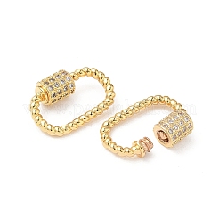 Messing Micro Pave klare Zirkonia Schraube Karabiner Schloss Charms&nbsp;X-KK-Z118-05G