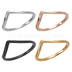 4 bague en acier inoxydable 4 couleurs pour femme&nbsp;RJEW-LP0001-30