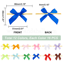 192 Stück 12 Farben Polyester-Verpackungsbandschleifen&nbsp;DIY-PH0013-56